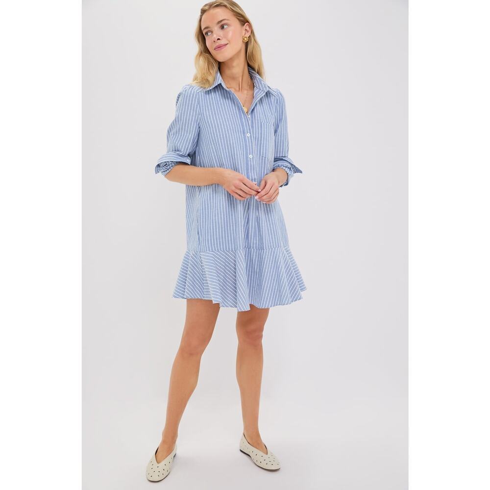 =TUCKERNUCK Blue Stripe Callahan Shirt Dress Size XS NWT Retail $148 Tuckernuck - Picture 5 of 8